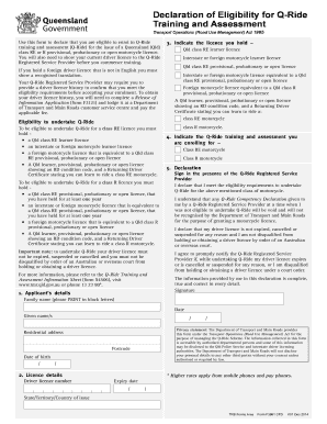 Q-Ride Eligibility Declaration Form