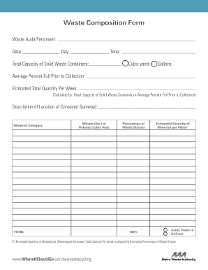 Waste Composition Form