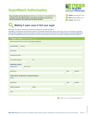 SuperMatch Authorisation Form