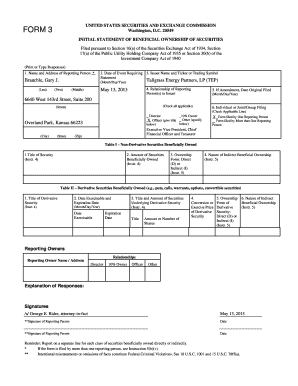 SEC Form 3 Initial Statement of Beneficial Ownership