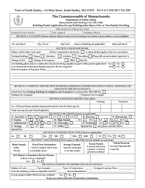 Massachusetts Building Permit Application
