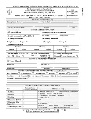 Massachusetts Building Permit Application