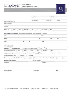 Employer Plan Set Up Form