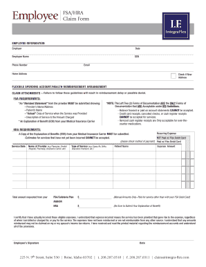 Employee FSA/HRA Claim Form