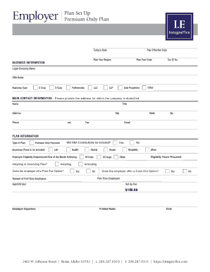 Employer Plan Set Up Form