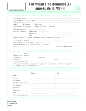 Formulaire de demande(s)