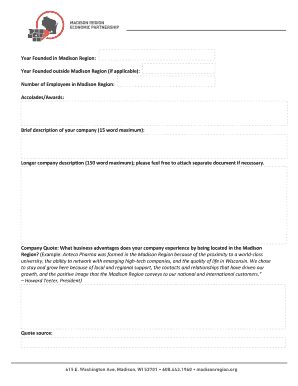 Madison Region Business Profile Form
