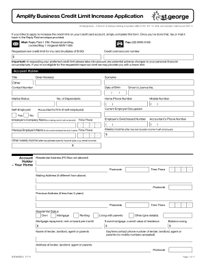 Amplify Business Credit Limit Increase Application