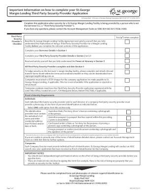 St.George Margin Lending Third Party Security Provider Application