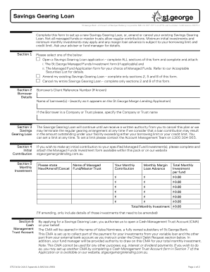 Savings Gearing Loan Application Form