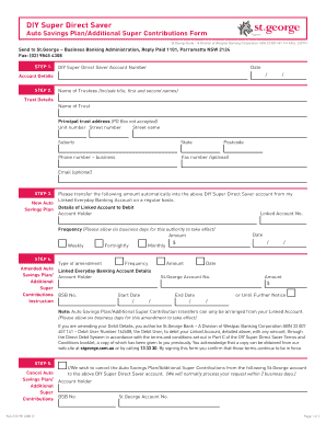 DIY Super Direct Saver Auto Savings Plan Form