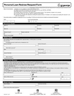 personal loan redraw request form stgeorge bank