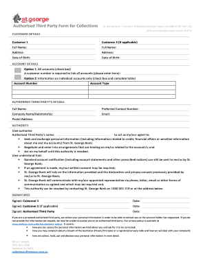 Authorised Third Party Form for Collections