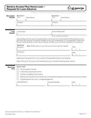 Seniors Access Plus Home Loan Request