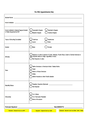 REU Appointment Form