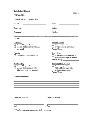 Tenured Teacher Evaluation Tool