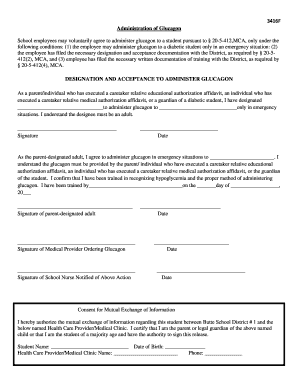 Glucagon Administration Consent Form