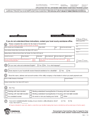 Pennsylvania Low Income Home Energy Assistance Program Application