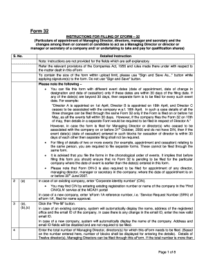 Form 32 for Director Appointments