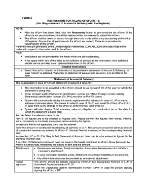 Statement of Account and Solvency Form 8