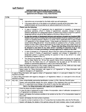 LLP Form 3 - LLP Agreement Information