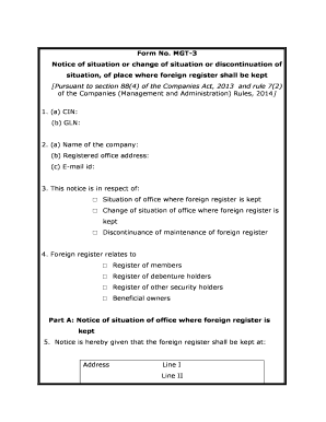 MGT-3 Notice of Foreign Register Situation