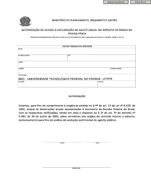Autorização de acesso à declaração de ajuste anual do imposto de renda