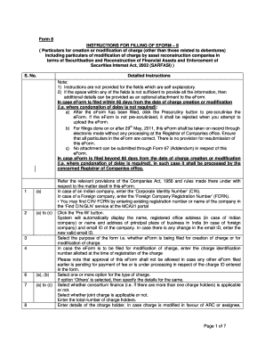 Form 8 for Charge Creation or Modification