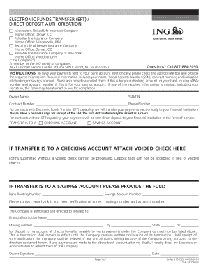 Electronic Funds Transfer Authorization Form