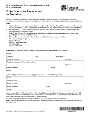 Objection to First Home Benefits Assessment