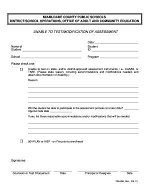 Miami-Dade County Assessment Modification Form