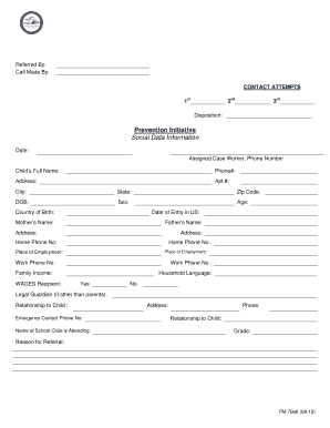 Child Welfare Referral Form