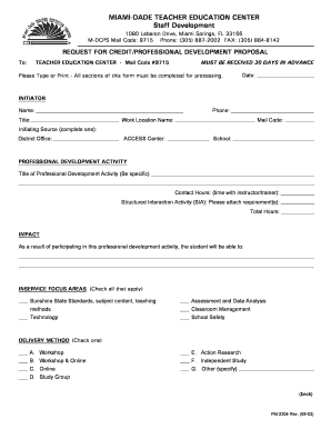 Florida Professional Development Proposal