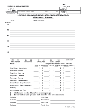 Learning Accomplishment Profile-Diagnostic Assessment Summary