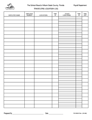 Miami-Dade County Travelers Location Log