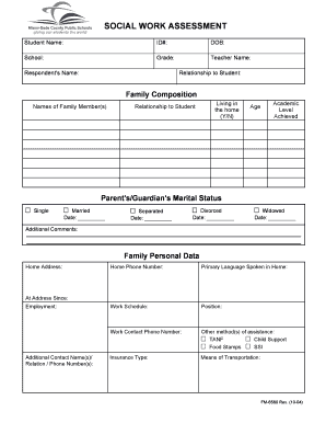 Social Work Assessment Form