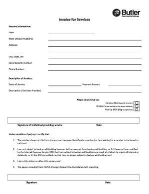 Invoice for Services