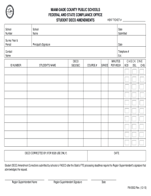 Student DECO Amendment Corrections Form