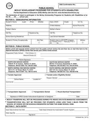 McKay Scholarship Program Application