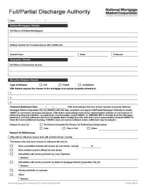 Full/Partial Discharge Authority