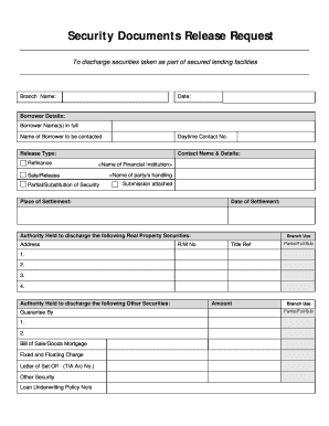 Security Documents Release Request