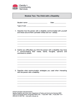 Child with Disability Communication Form