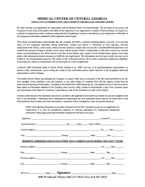 Employment Authorization and Consent Form