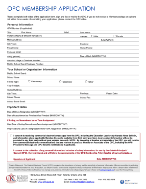 Ontario Principals' Council Membership Application