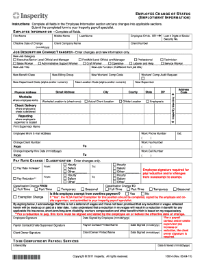 Employee Change of Status Form