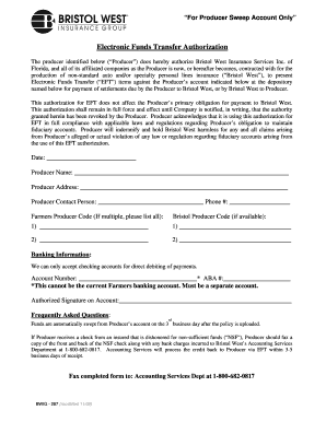 Electronic Funds Transfer Authorization