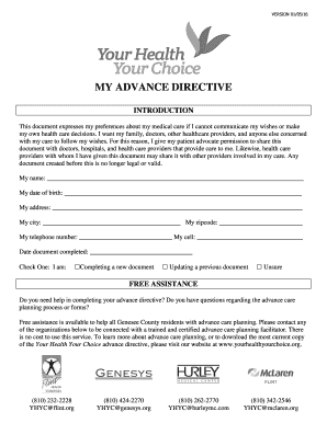 Michigan Advance Directive Form