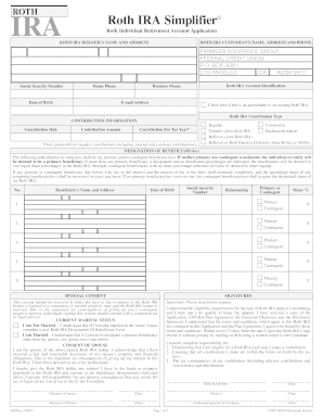 Roth IRA Application Form