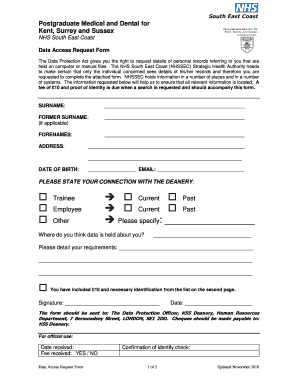 NHS Data Access Request Form