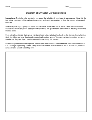 Solar Car Design Idea Worksheet